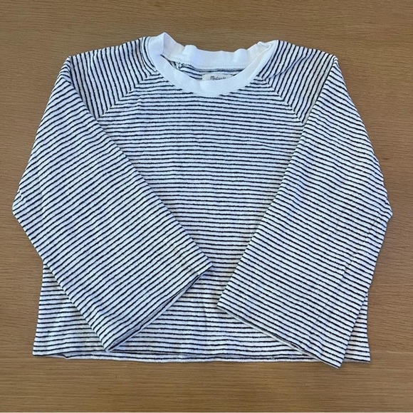 Madewell Terry Raglan Sweatshirt in Stripe - Picture 4 of 7